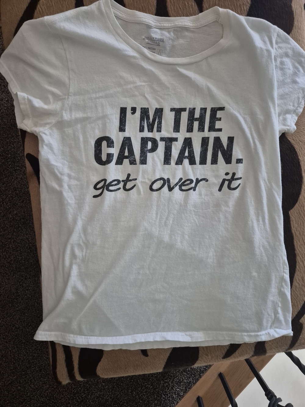 White Graphic Tee - "I'm The Captain"